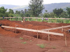 The
                  start of the new dormitory/classroom/shower block